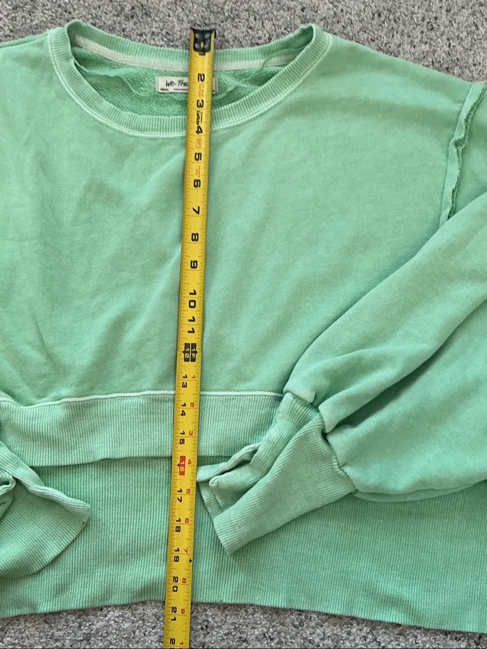 We the Free by Free People Cropped Camden Sweatshirt ~ Green - Picture 6 of 10